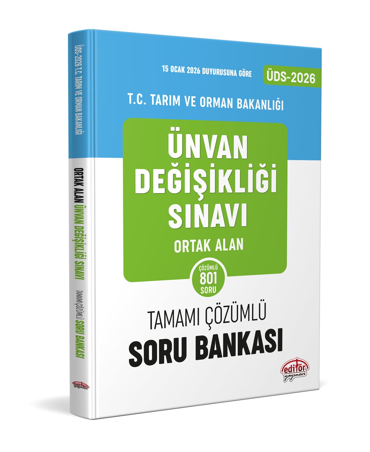 2026 GYS ÜDS Tarım ve Orman Bakanlığı Ortak Alan Soru Bankası | Editör Yayınevi (Ciltsiz)
