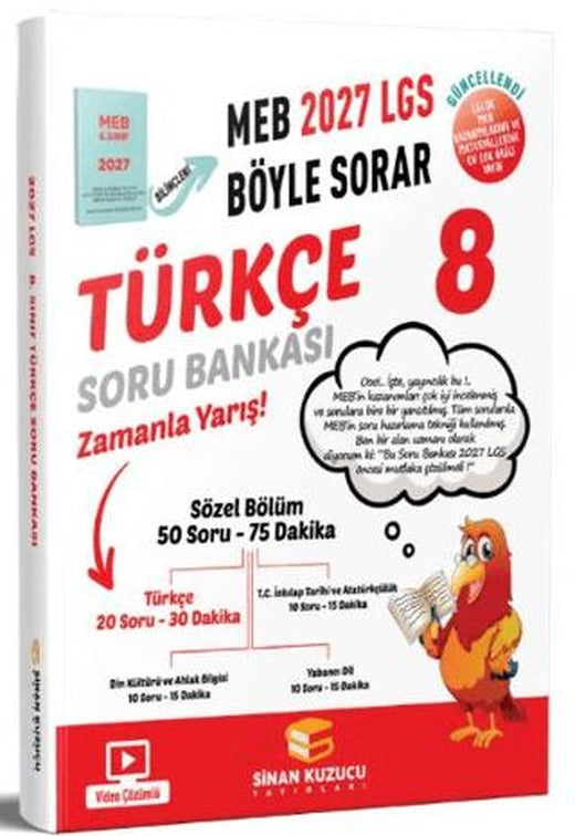 2027 8. Sınıf LGS Türkçe Soru Bankası | Sinan Kuzucu Yayınları (Ciltsiz)