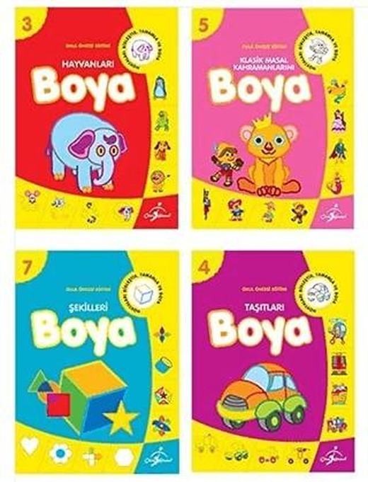 Okul Öncesi Boyamalı Alıştırma (10 Kitap Takım)