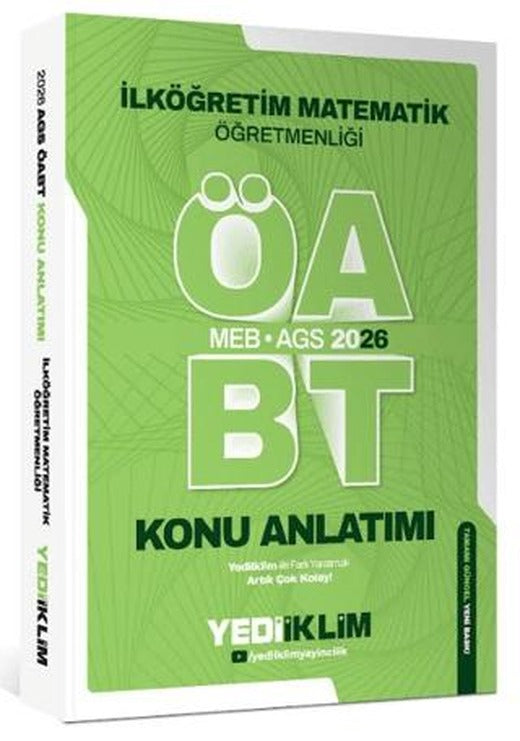 2026 MEB AGS ÖABT İlköğretim Matematik Öğretmenliği Konu Anlatımı | Yediiklim Yayınları (Ciltsiz)