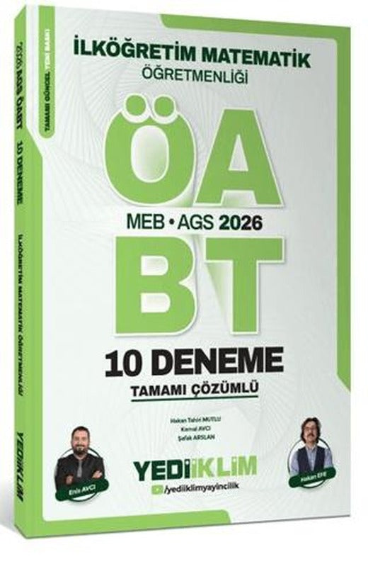 MEB AGS ÖABT 2026 İlköğretim Matematik Öğretmenliği Tamamı Çözümlü 10 Deneme | Yediiklim Yayınları (Ciltsiz)