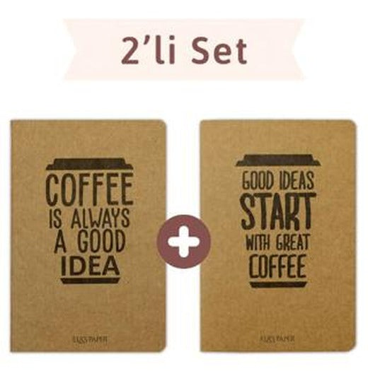 Coffee Düz Twins (2 Defter Takım) | Elaspaper