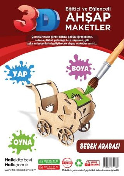Bebek Arabası Ahşap Maket | Halk Kitabevi