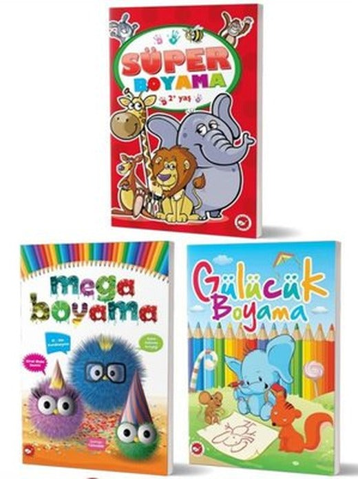 2+ Yaş Boyama Kitapları Seti - 3 Kitap Takım | Beyaz Balina Yayınları