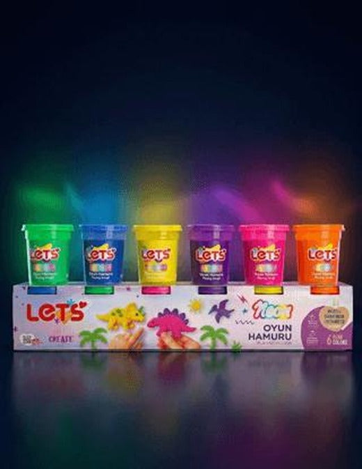 Let's 6 Renk Neon Oyun Hamuru 660g | Lets
