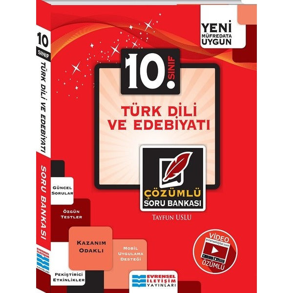 10.Sınıf Türk Dili ve Edebiyatı Video Çözümlü Soru Bankası | Evrensel İletişim Yayınları (İnce Kapak)