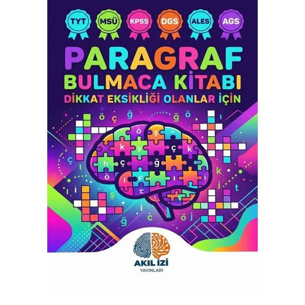 Paragraf Bulmaca Kitabı - Dikkat Eksikliği Olanlar İçin | Akıl İzi Yayınları (İnce Kapak)