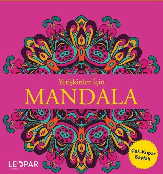 Yetişkinler İçin Mandala - Pembe | Leopar Yayınları (İnce Kapak)
