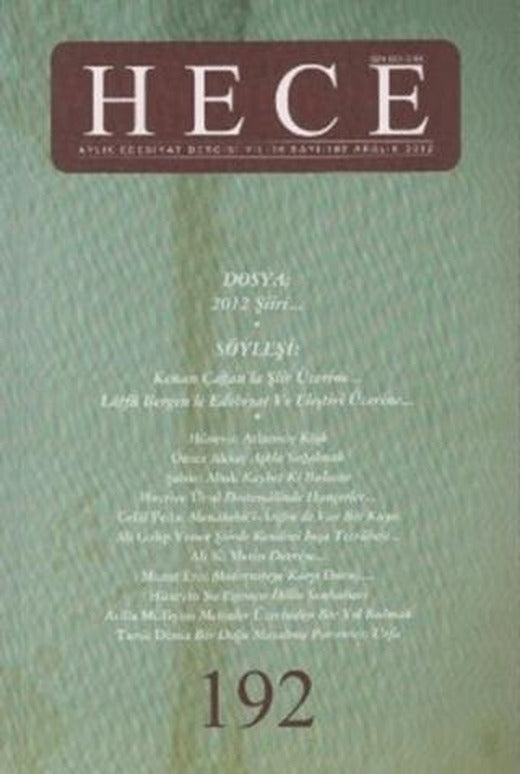 Hece Aylık Edebiyat Dergisi Sayı: 192 | Hece Dergisi (Ciltsiz)