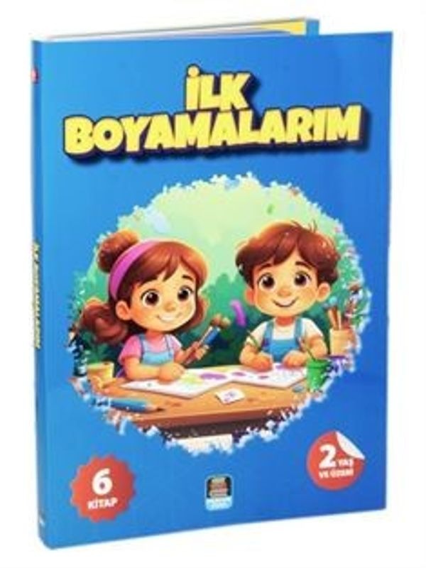 İlk Boyamalarım Seti - Renkli ve Çıkartmalarla Beraber - 6 Kitap Takım - 2 Yaş ve Üzeri | Mercan Okul (İnce Kapak)