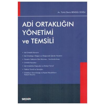 Adi Ortaklığın Yönetimi ve Temsili - Türkü Deniz Bengül Doğu kitap kapağı