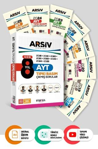Son 8 Yıl AYT Arşiv Serisi Tıpkı Basım Fasikül Fasikül Çıkmış Sorular Tamamı Video Çözümlü | Marka Yayınları (Ciltsiz)  - Resim 1