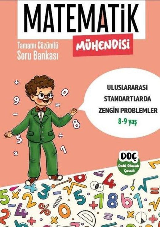 Matematik Mühendisi 8 - 9 Yaş - Tamamı Çözümlü Zor Soru Bankası | Dahi Olacak Çocuk Yayınları (İnce Kapak)