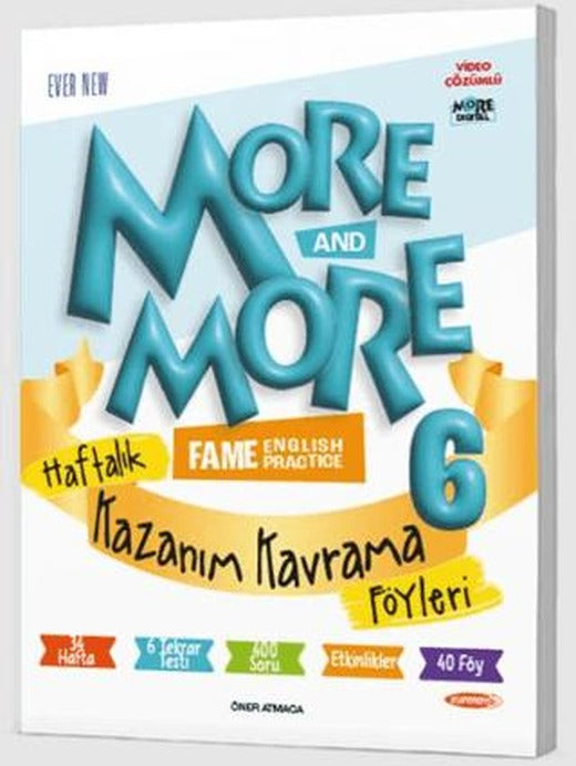 6. Sınıf More and More English Haftalık Kazanım Kavrama Föyleri (40 Föy) | Kurmay Yayınları (Ciltsiz)