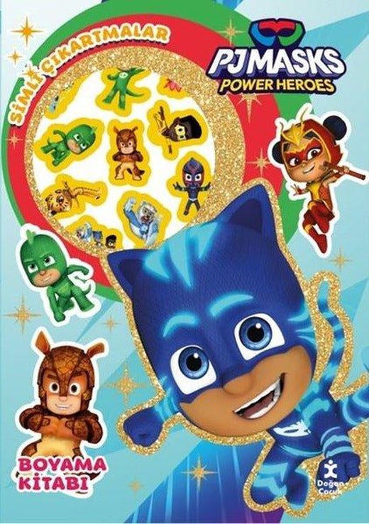 Pjmasks Power Heroes - Star Simli Çıkartmalı Boyama Kitabı | Doğan Çocuk (İnce Kapak)