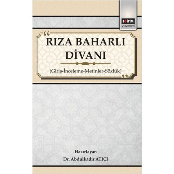 Rıza Baharlı Divanı | Eğitim Yayınevi - Bilimsel Eserler (Ciltsiz)
