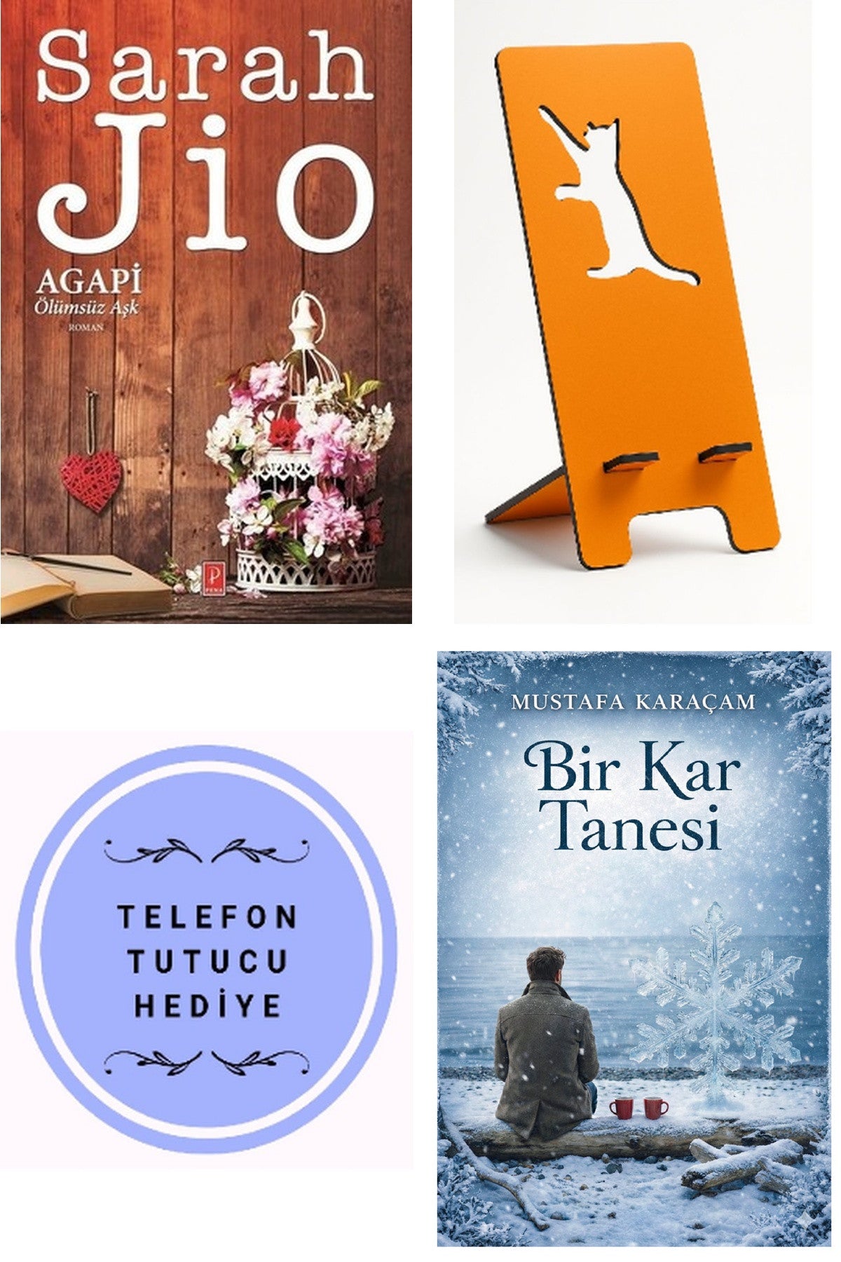 Agapi Ölümsüz Aşk - Sarah Jio + Telefon Tutucu + Bir Kar Tanesi kitap kapağı