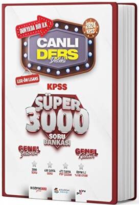 Akademi Denizi Yayıncılık KPSS Lise Ön Lisans Canlı Ders Süper 3000 Soru Bankası - Kolektif kitap kapağı
