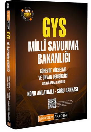 2026 GYS Milli Savunma Bakanlığı Görevde Yükselme ve Ünvan Değişikliği Sınavı Konu Anlatımlı Soru Bankası | Pegem Akademi Yayıncılık (Ciltsiz)  - Resim 1