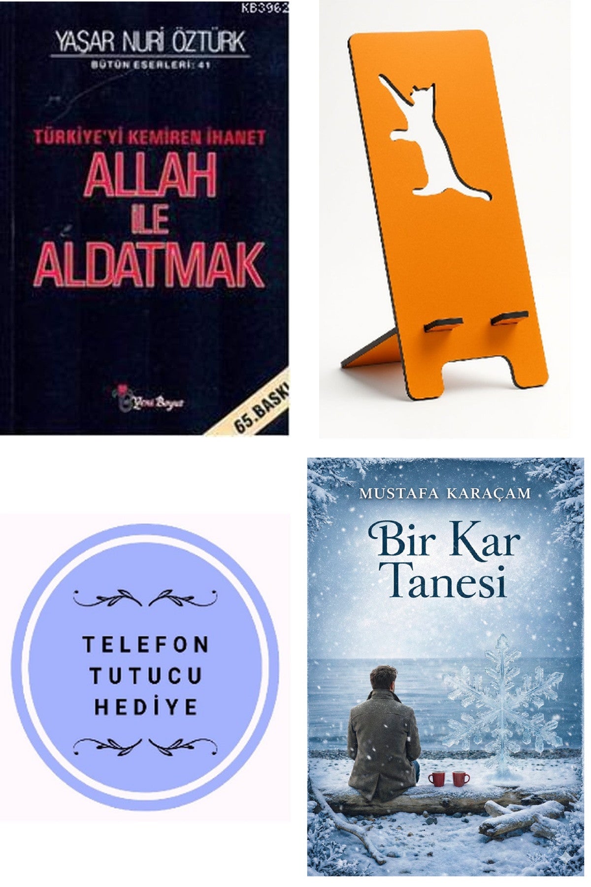 Allah İle Aldatmak - Yaşar Nuri Öztürk + Telefon Tutucu + Bir Kar Tanesi kitap kapağı