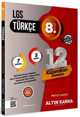 Altın Karma Yayınları - Bayilik 8. Sınıf LGS Türkçe 12`li Sarmal Deneme - Mesut Hayat kitap kapağı