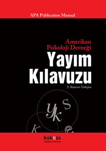 Amerikan Psikoloji Derneği Yayım Kılavuzu - 5. Basım'ın Türkçesi - Cenk Pamay kitap kapağı
