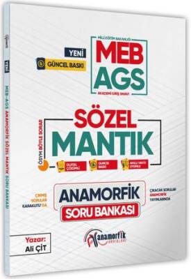 2025 MEB-AGS Anamorfik Sözel Mantık Soru Bankası - Ali Çit kitap kapağı