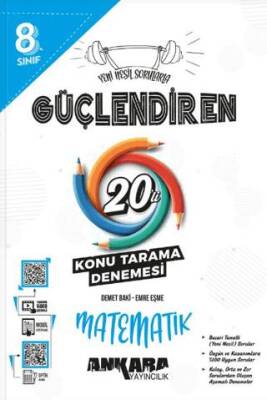 8.⁠ ⁠Sınıf Güçlendiren Matematik 20'li Konu Tekrar Denemesi (Video Çözümlü) - Emre Eşme kitap kapağı