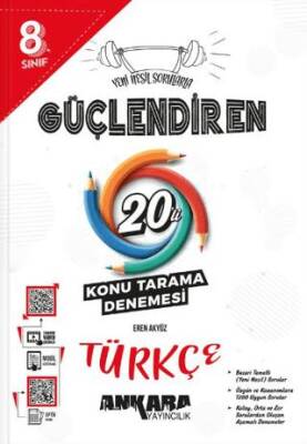 8.⁠ ⁠Sınıf Güçlendiren Türkçe 20'li Konu Tekrar Denemesi (Video Çözümlü) - Eren Akyüz kitap kapağı
