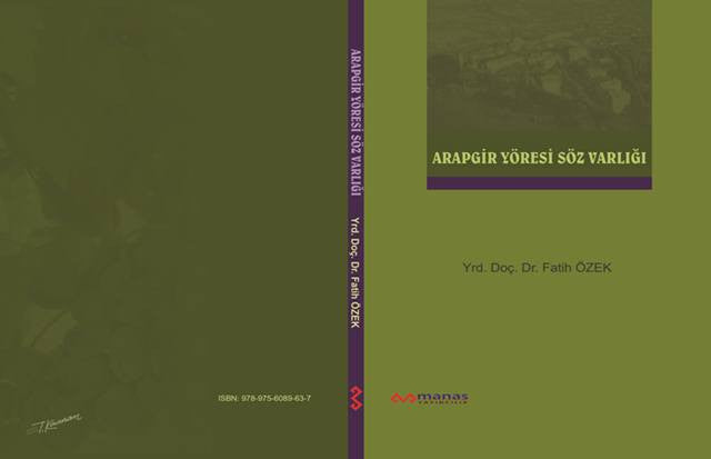 Arapgir yöresi Söz Varlığı kitap kapağı