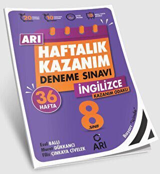 8. Sınıf İngilizce Arı Haftalık Kazanım Deneme - Ezel Ballı kitap kapağı