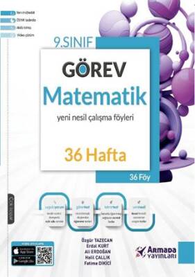 9. Sınıf Matematik Görev Yeni Nesil 36 Hafta Çalışma Föyleri Armada Yayınları - Kolektif kitap kapağı