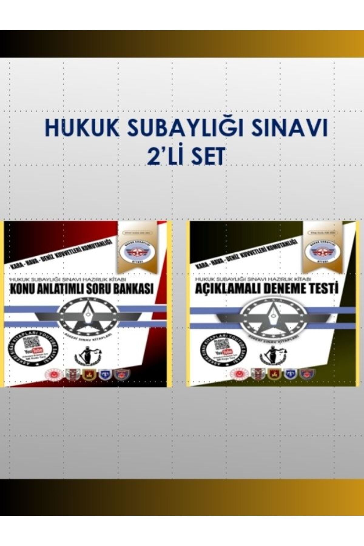 Askeri Sınav Kitapları Hukuk Subaylığı Sınavına Hazırlık Sınavı İçin 2’Li Set kitap kapağı