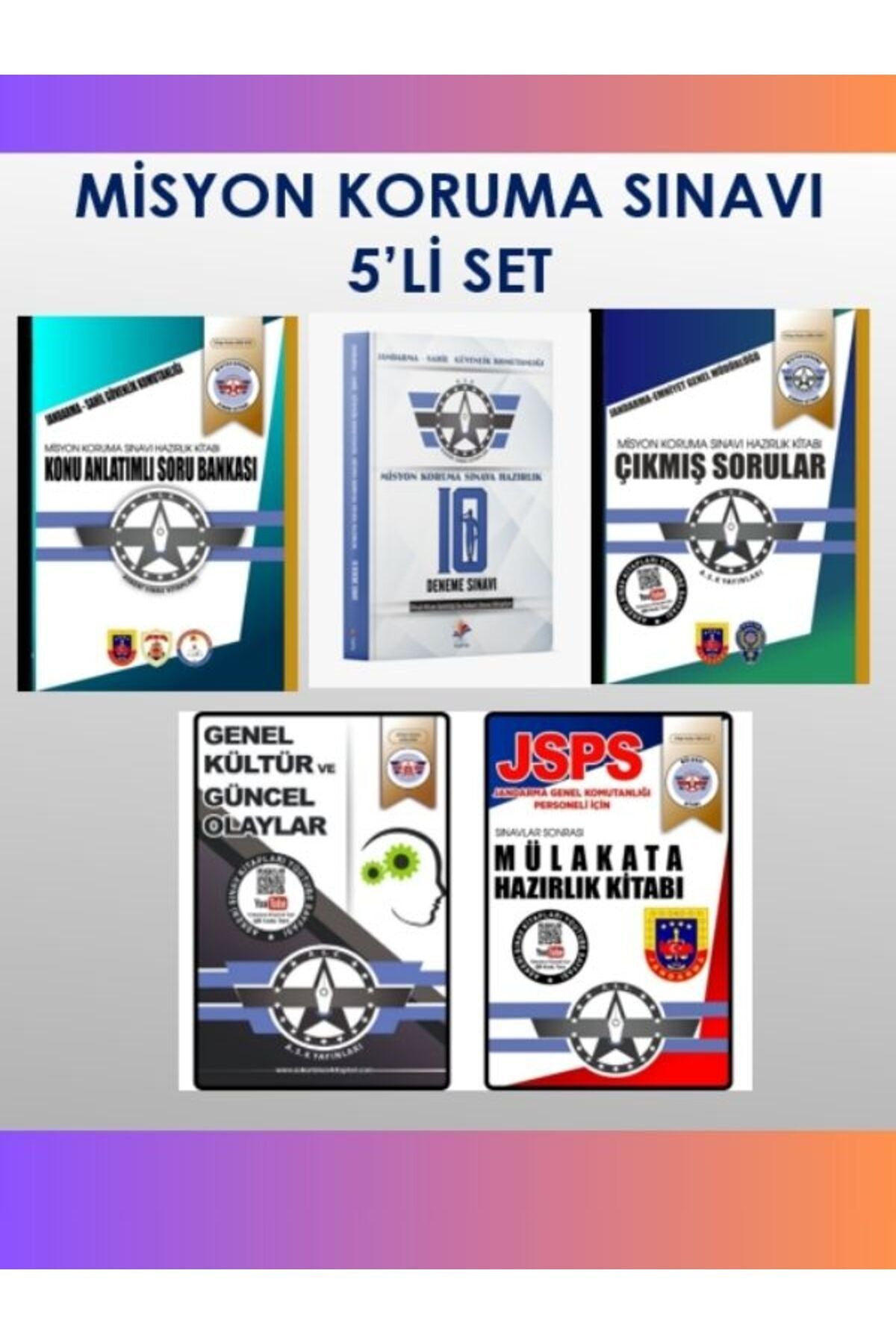 Askeri Sınav Kitapları Misyon Koruma Sınavı Hazırlık 5’Li Set kitap kapağı
