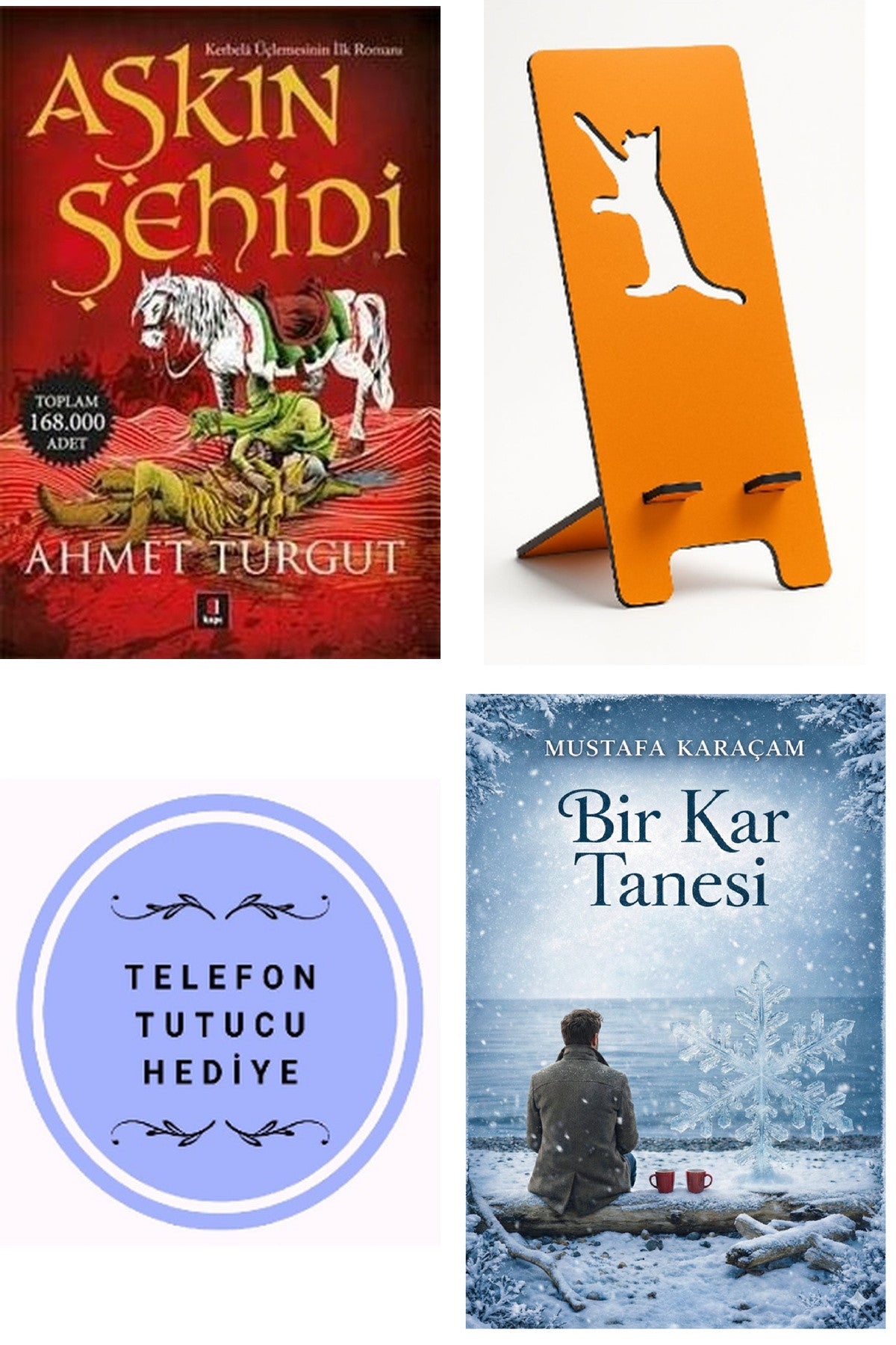 Aşkın Şehidi - Ahmet Turgut + Telefon Tutucu + Bir Kar Tanesi kitap kapağı