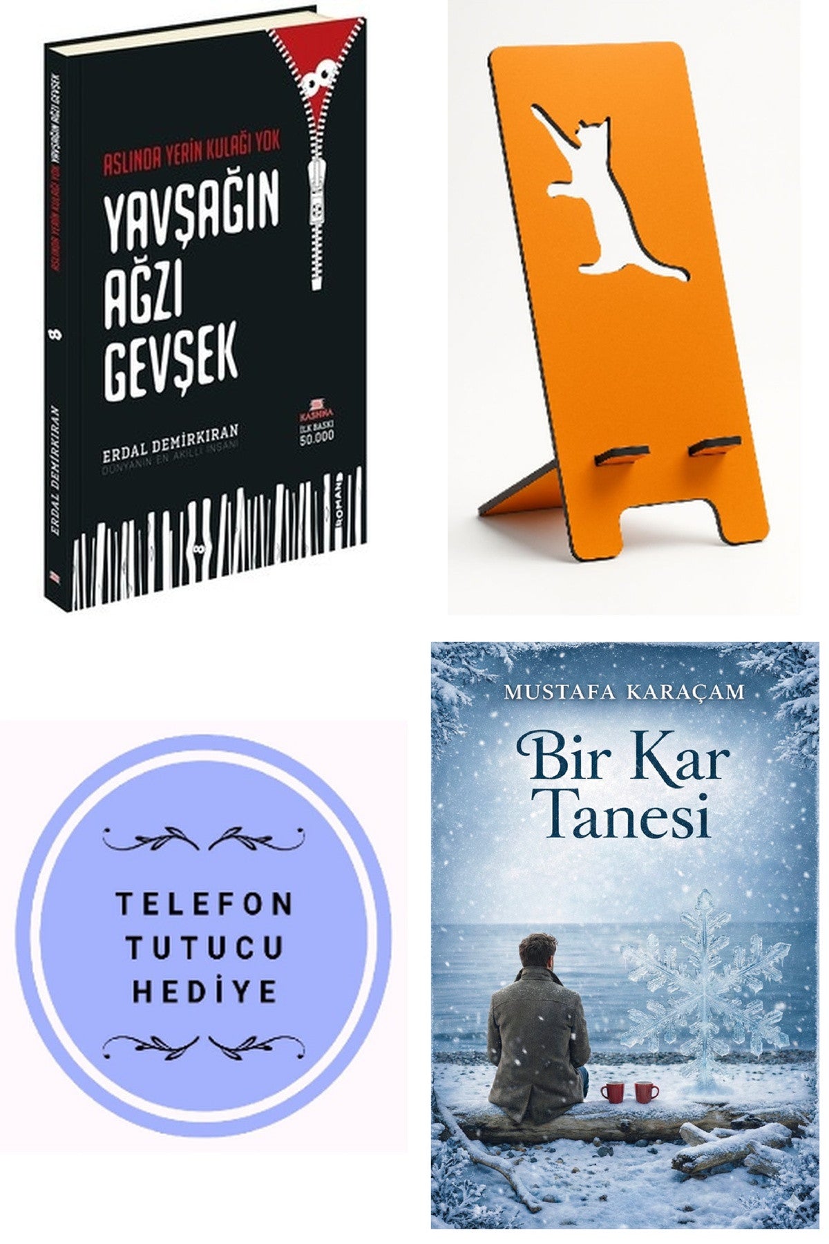 Aslında Yerin Kulağı Yok Yavşağın Ağzı Gevşek - Erdal Demirkıran + Telefon Tutucu + Bir Kar Tanesi kitap kapağı