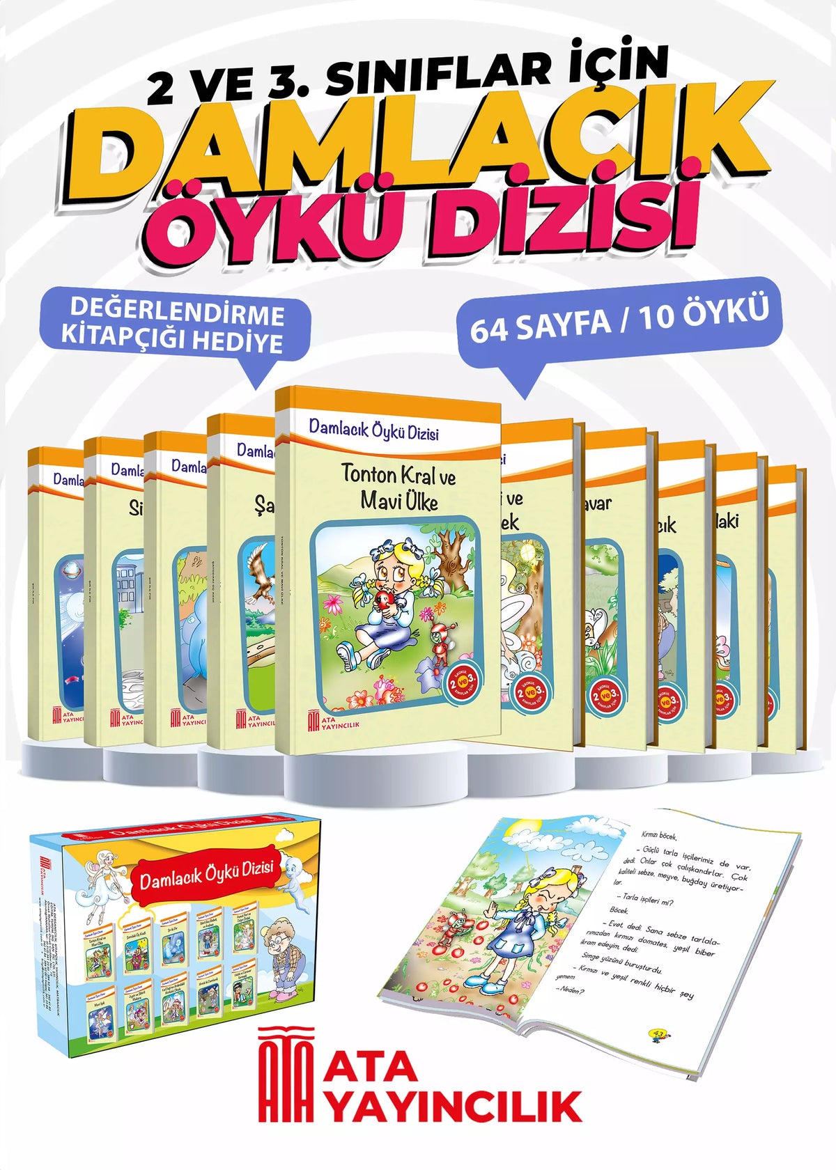 Ata Yayınları Damlacık Öykü Dizisi 10'lu Set - Kolektif kitap kapağı