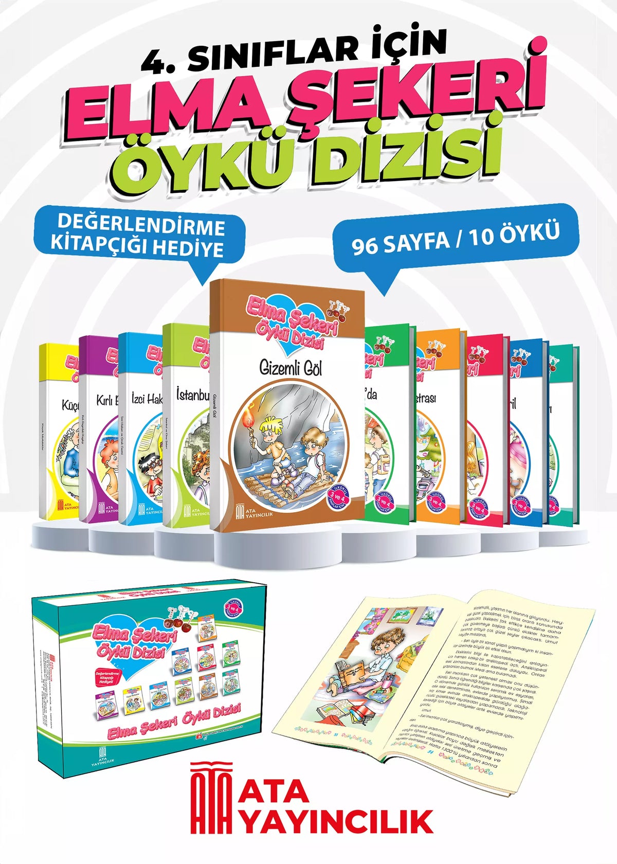 Ata Yayınları Elma Şekeri Öykü Dizisi 10'lu Set kitap kapağı