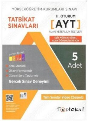 Test Okul Yayınları AYT Eşit Ağırlık - Sözel Alan Öğrencileri İçin 5`li Tatbikat Sınavları - Kolektif kitap kapağı