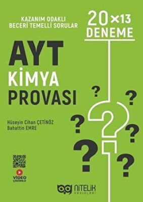 AYT Kimya Provası 20x13 Deneme Nitelik Yayınları - Bahattin Emre kitap kapağı