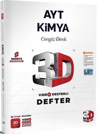 AYT Kimya Video Destekli Defter 3D Yayınları - Cengiz Direk kitap kapağı