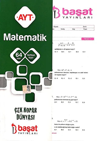 Başat Yayınları AYT Matematik Yaprak Test - Kolektif kitap kapağı