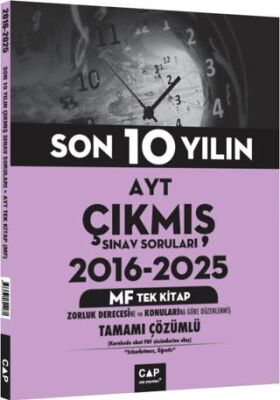 AYT MF Tek Kitap Son 10 Yılın Çıkmış Soruları 2016 2025 - Komisyon kitap kapağı