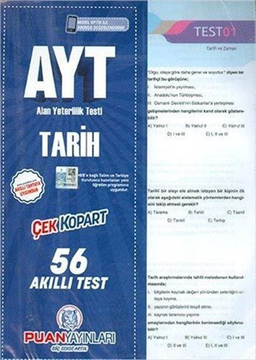 AYT Tarih Yaprak Test kitap kapağı