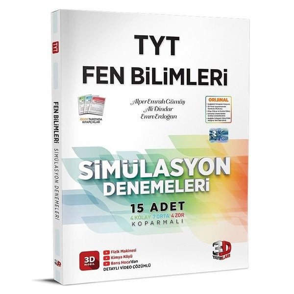TYT Simülasyon Fen Bilimleri Denemeleri | 3D Yayınları (İnce Kapak)