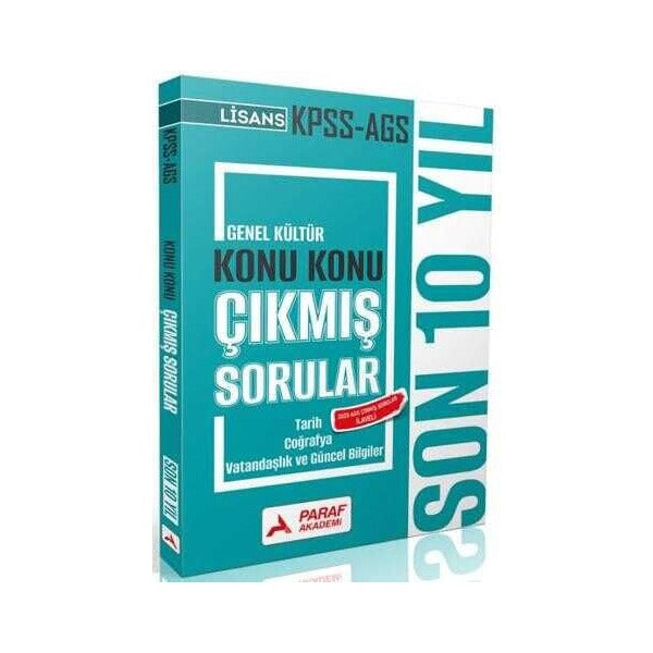 KPSS AGS Genel Kültür Konu Konu Çıkmış Sorular Son 10 Yıl