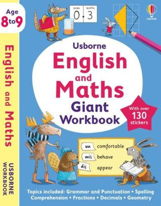 Usborne English and Maths Giant Workbook 8-9 | Usborne (Ciltsiz)