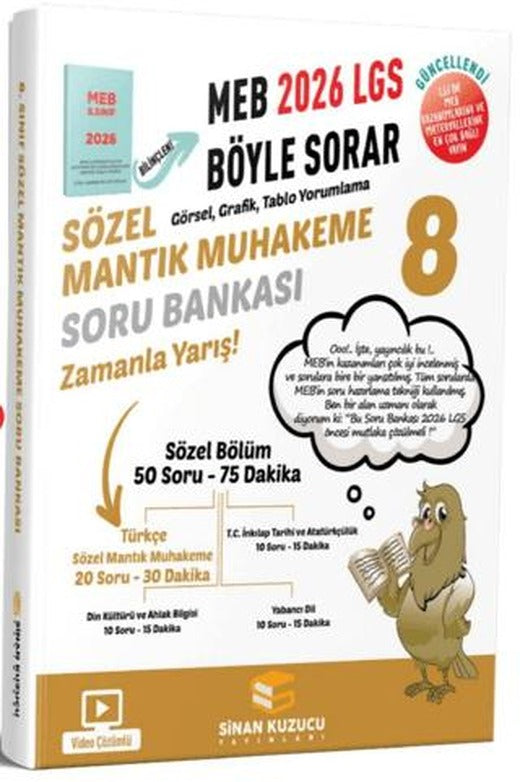 2027 8. Sınıf Sözel Mantık Muhakeme Soru bankası | Sinan Kuzucu Yayınları (Ciltsiz)