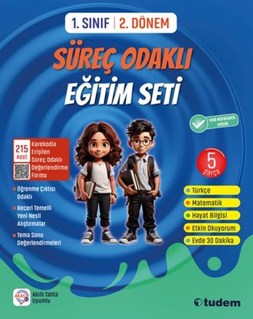 1. Sınıf 2. Dönem 6 Parça Süreç Odaklı Eğitim Seti | Tudem Yayınları - Ders Kitapları (İnce Kapak)