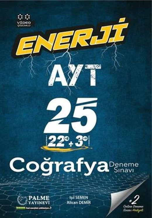 YKS AYT Enerji Coğrafya 22 X 3 Deneme Sınavı Video Çözümlü | Palme Yayınları (Ciltsiz)